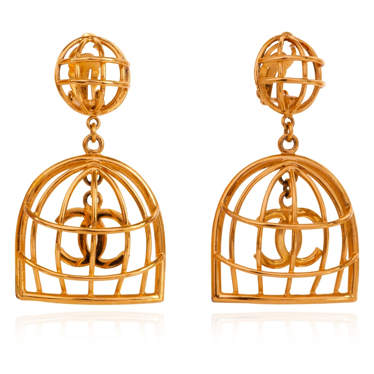 chanel birdcage brooch