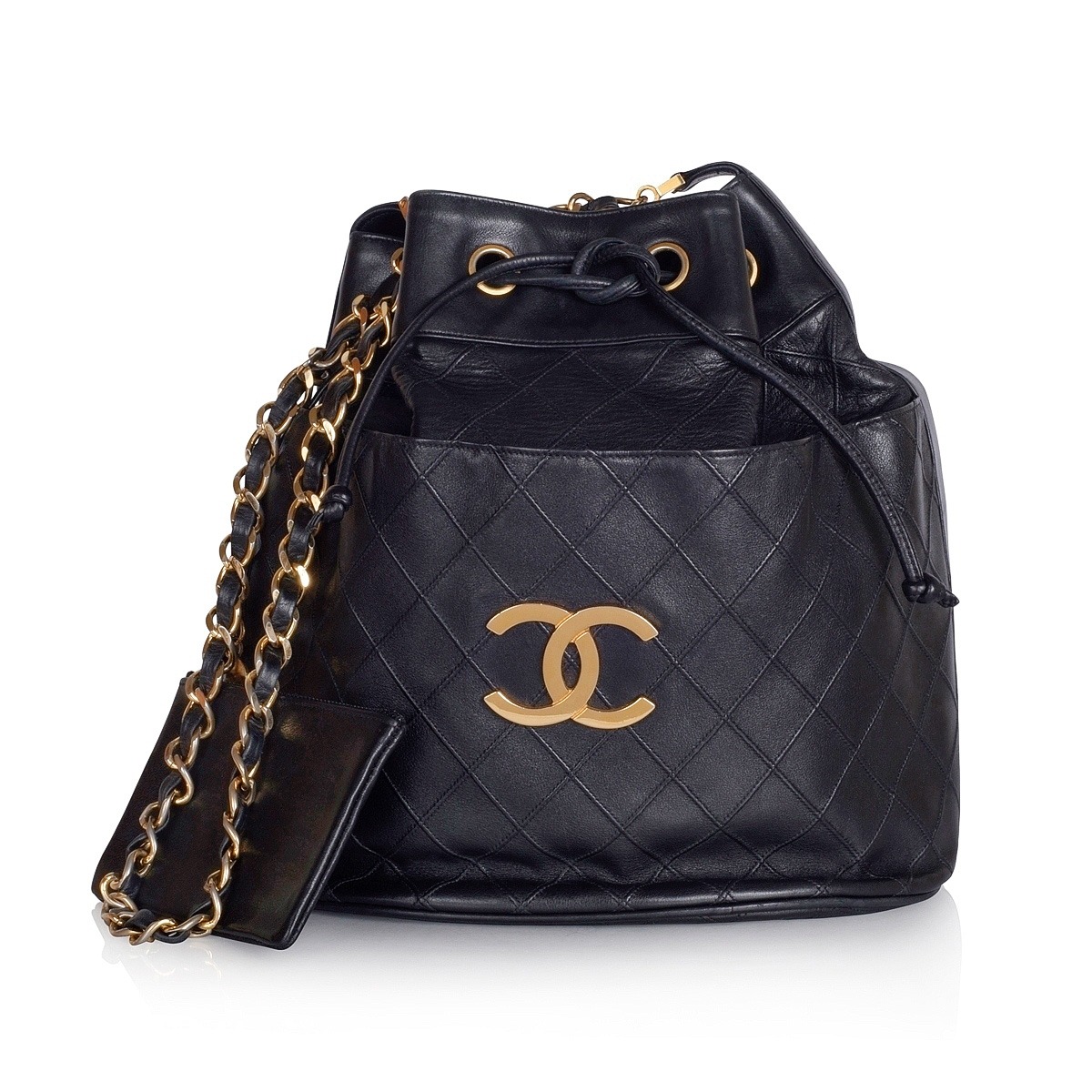 Chanel quilted deals drawstring bag