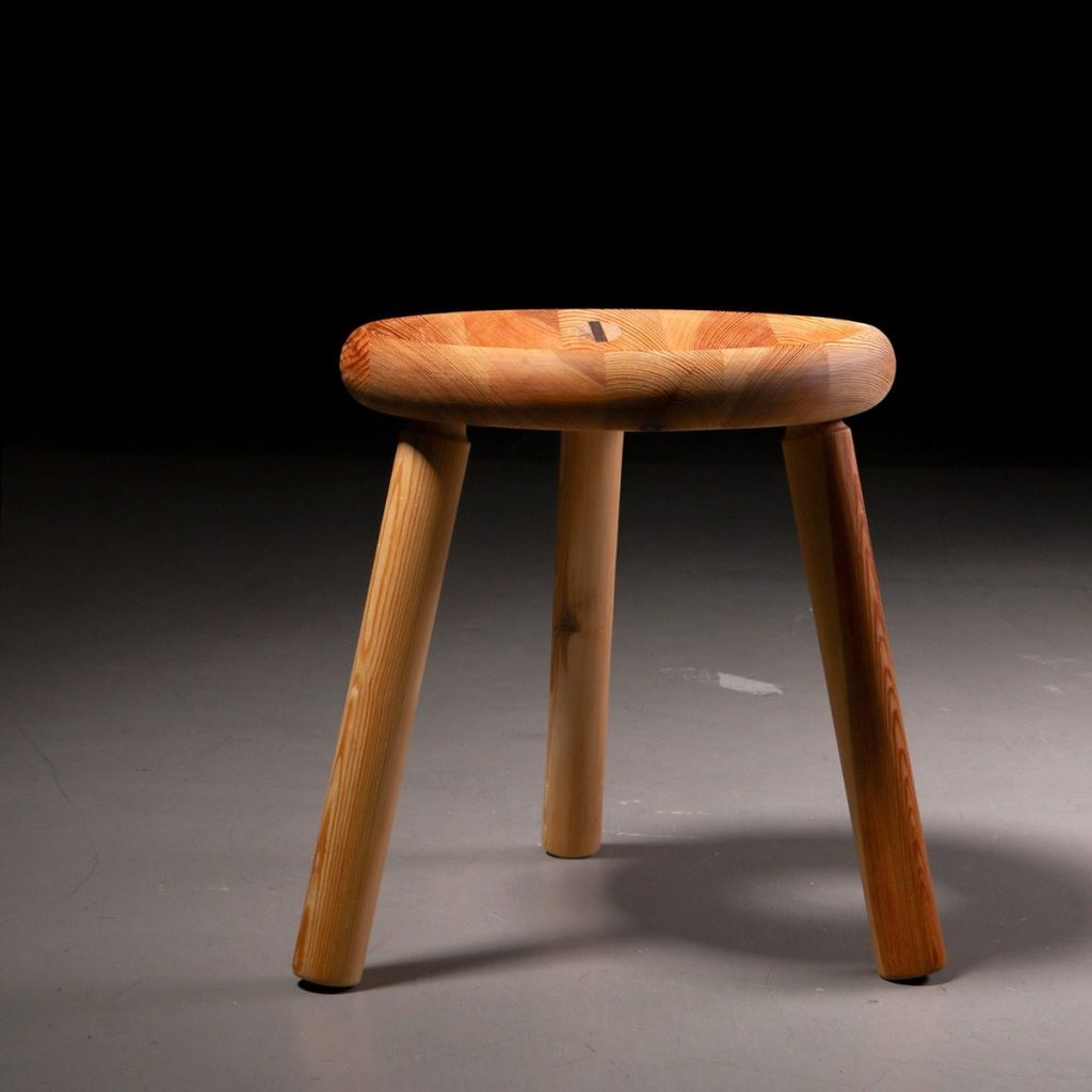 Bertel Gardberg 'Sauna' Stool in Pine, 1950s