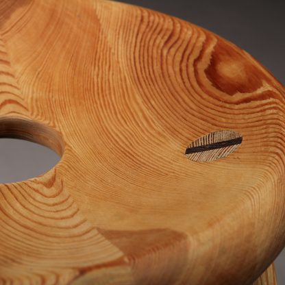 Bertel Gardberg Sauna solid pine stool, 1950s - Image 4