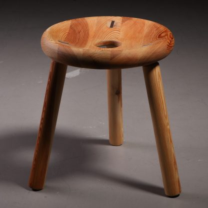 Bertel Gardberg Sauna solid pine stool, 1950s - Image 2
