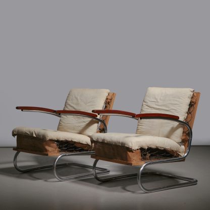 Thonet S411 Bauhaus Cantilever Armchairs, 1930s