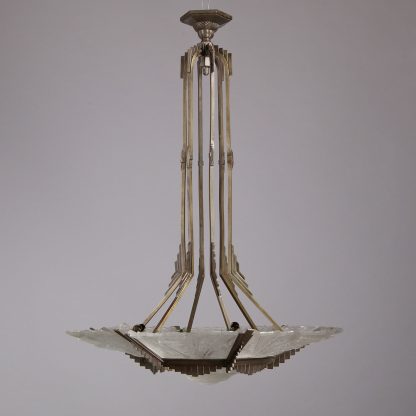 Verrerie des Hanots Large French Chandelier, 1930s - Image 4