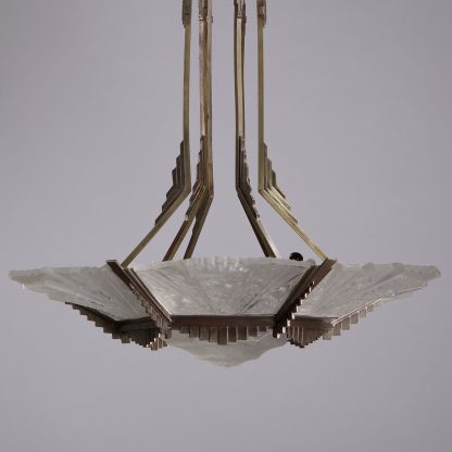 Verrerie des Hanots Large French Chandelier, 1930s - Image 3