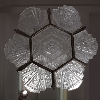 Verrerie des Hanots Large French Chandelier, 1930s - Image 8