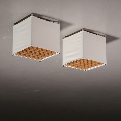 Pair of Swedish Flush Mount Ceiling Lamps, 1970s