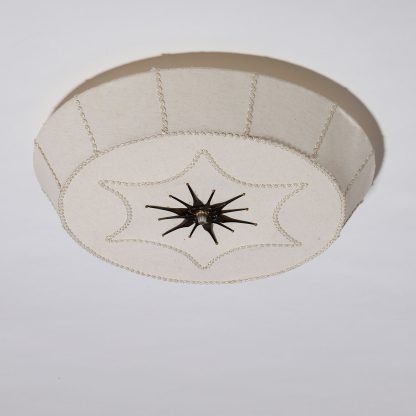 Swedish Fabric Ceiling Lamp, 1940s