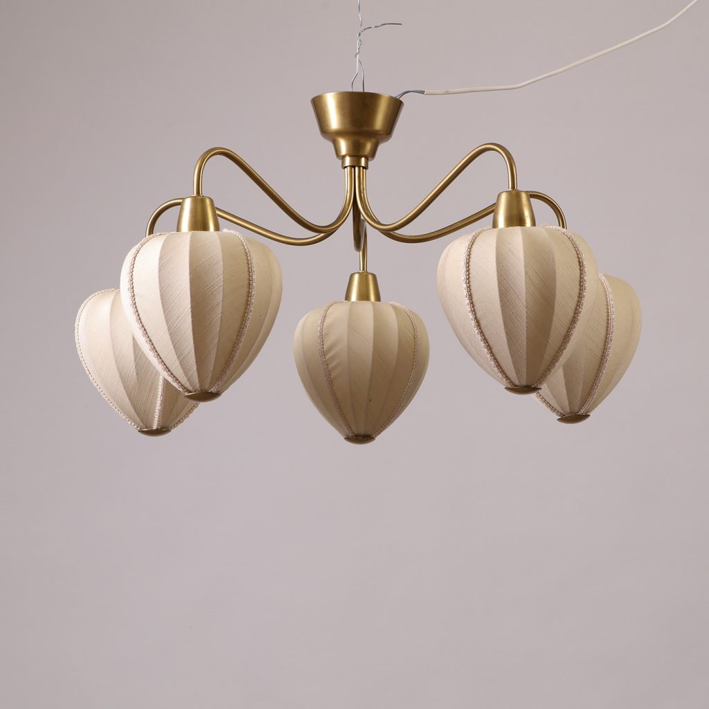 Hans Bergström 5-arm Chandelier, 1940s