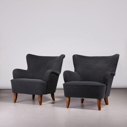 Ilmari Lappalainen Pair of 'Laila' Armchairs, 1940s