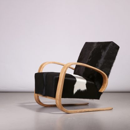 Cantilever Lounge Chair in Cowhide, 1950s - Image 2