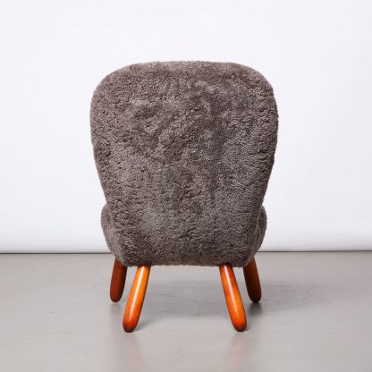 Arnold Madsen 'Clam' Chair in Sheepskin, 1940s - Image 3