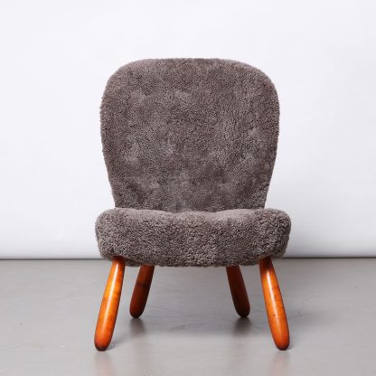 Arnold Madsen 'Clam' Chair in Sheepskin, 1940s - Image 2