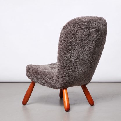 Arnold Madsen 'Clam' Chair in Sheepskin, 1940s - Image 6