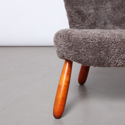 Arnold Madsen 'Clam' Chair in Sheepskin, 1940s - Image 4