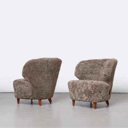 Carl-Johan Boman Pair of Easy Chairs, 1940s