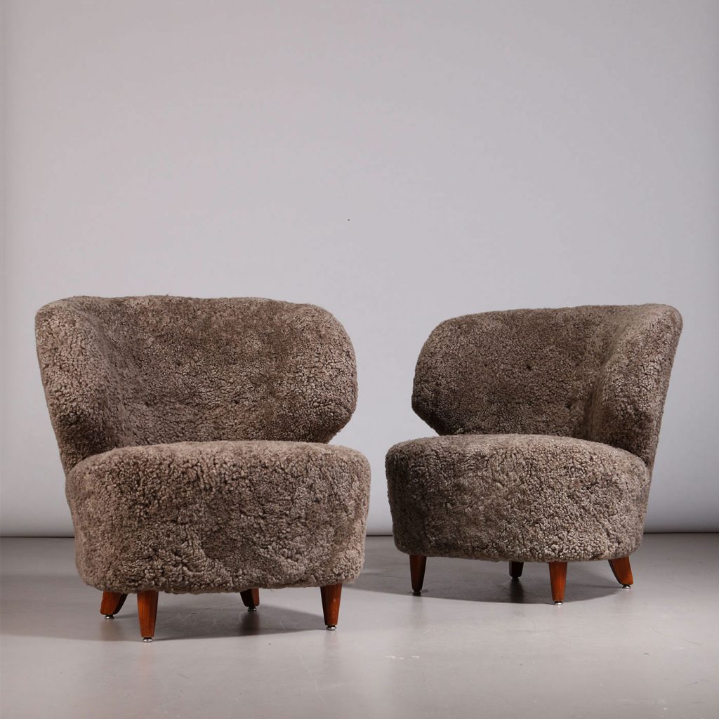 Carl-Johan Boman Pair of Easy Chairs, 1940s