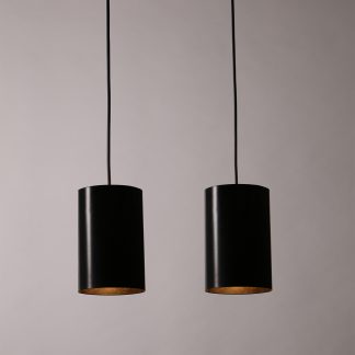 Pair of Swedish Cylinder Pendant Ceiling Lamps, 1960s