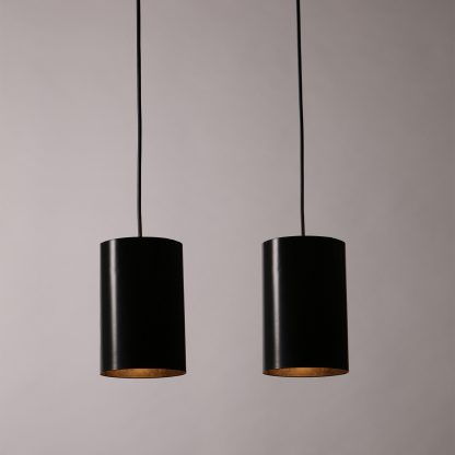 Pair of Swedish Cylinder Pendant Ceiling Lamps, 1960s