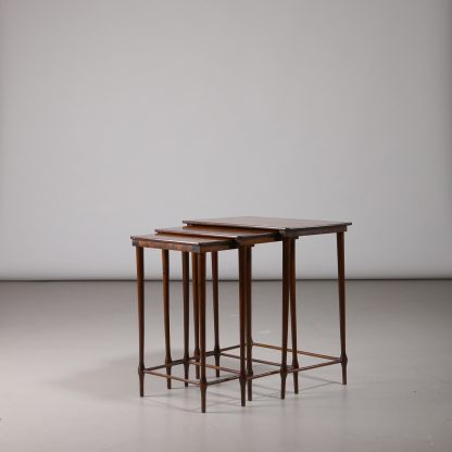 Set of 3 Swedish Modern Nesting Tables in Birch, 1940s - Image 2