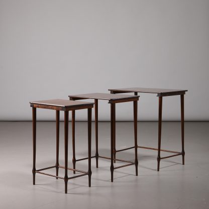 Set of 3 Swedish Modern Nesting Tables in Birch, 1940s - Image 3