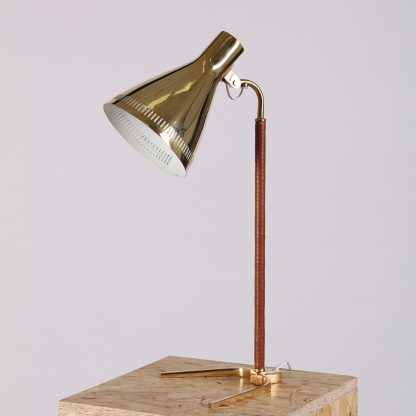 Paavo Tynell '9224' Table Lamp in Brass and Leather, 1950s - Image 3