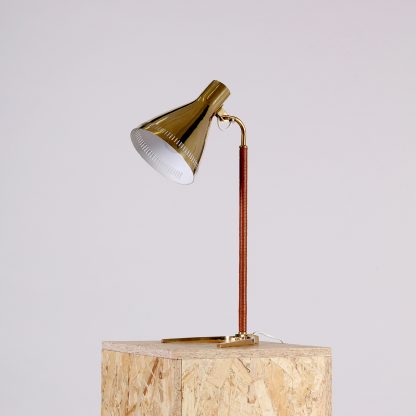 Paavo Tynell '9224' Table Lamp in Brass and Leather, 1950s - Image 2