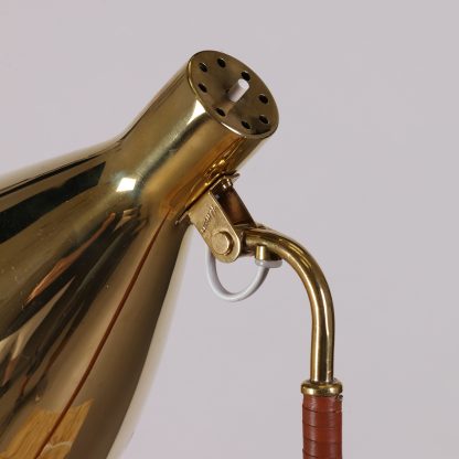 Paavo Tynell '9224' Table Lamp in Brass and Leather, 1950s - Image 7
