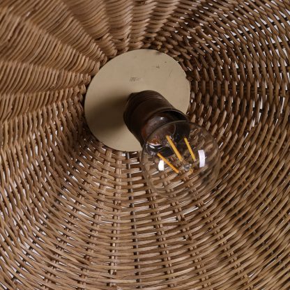 Itsu Oy Organic Floor Lamp in Brass and Cane, 1950s - Image 4