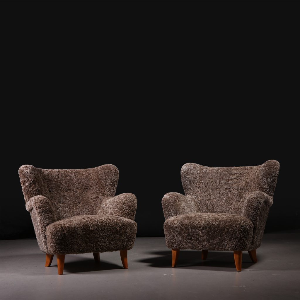Ilmari Lappalainen Pair of "Laila" Armchairs, 1950s