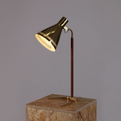 Paavo Tynell '9224' Table Lamp in Brass and Leather, 1950s - Image 8
