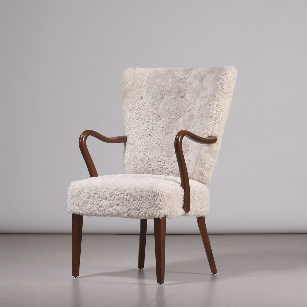 Alfred Christensen Armchair in Sheepskin, 1940s
