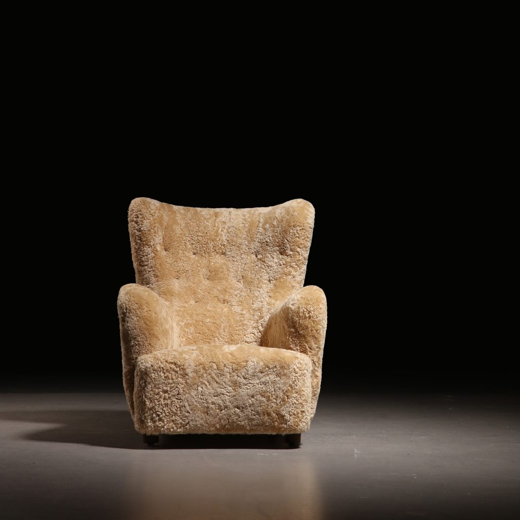 Mogens Lassen (attr.) High Wingback Armchair, 1940s