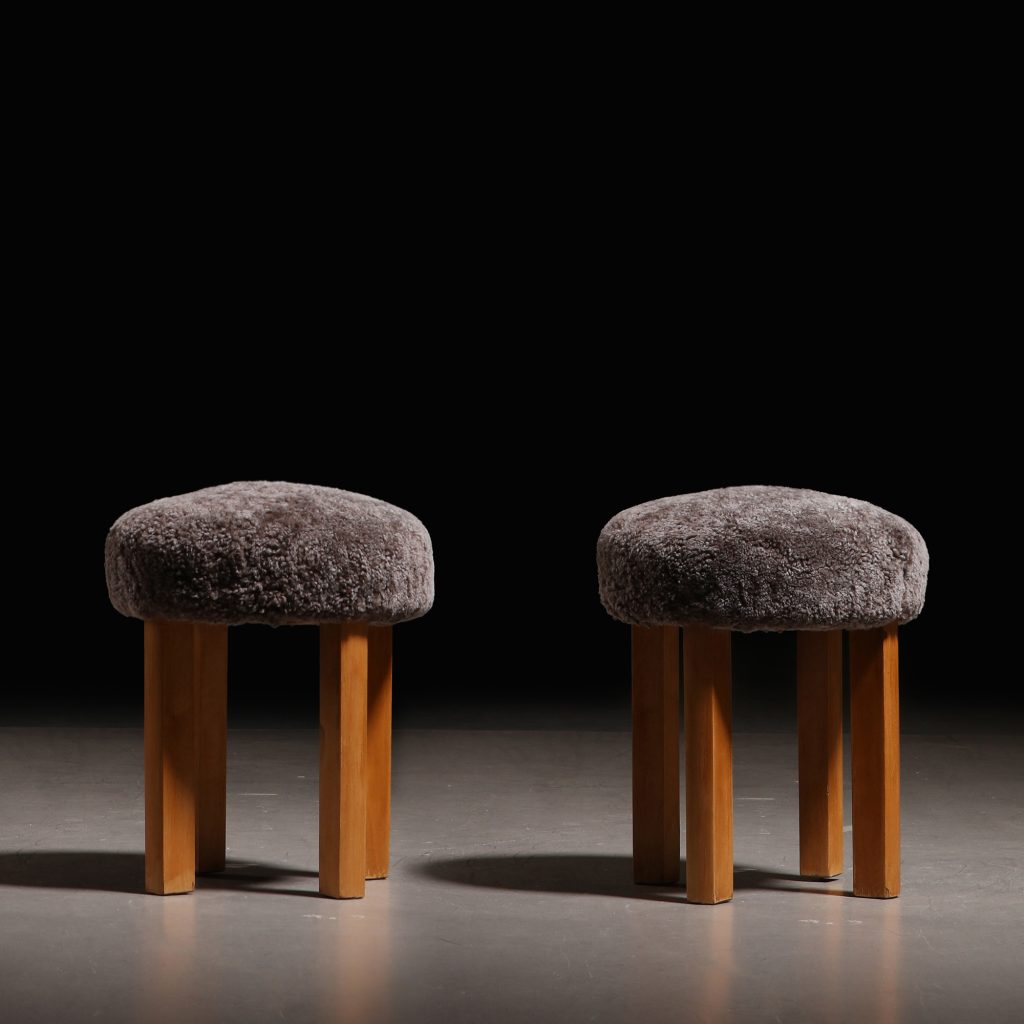 Pair of Danish Modern Stools, 1940s