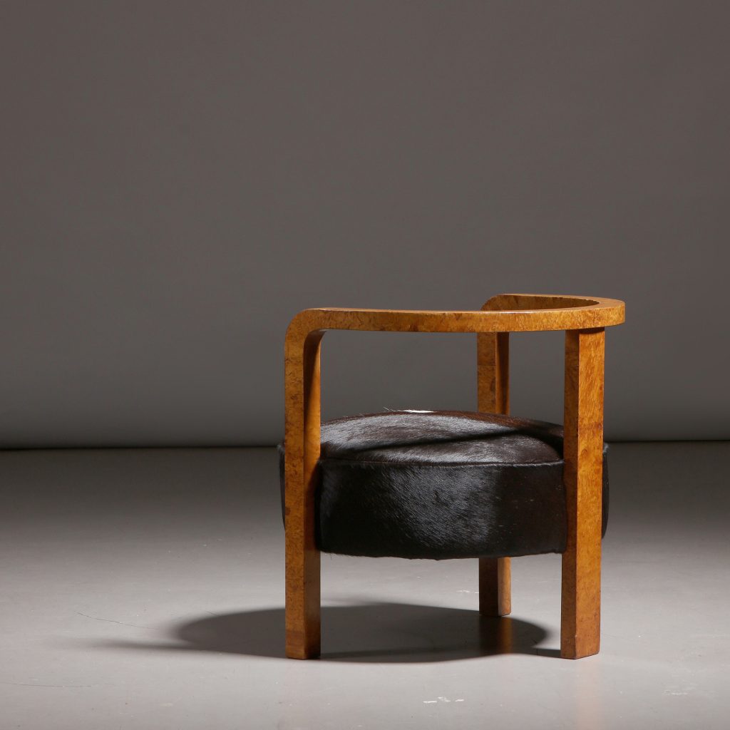 Jindřich Halabala (attr.) Art Deco Stool, 1920s