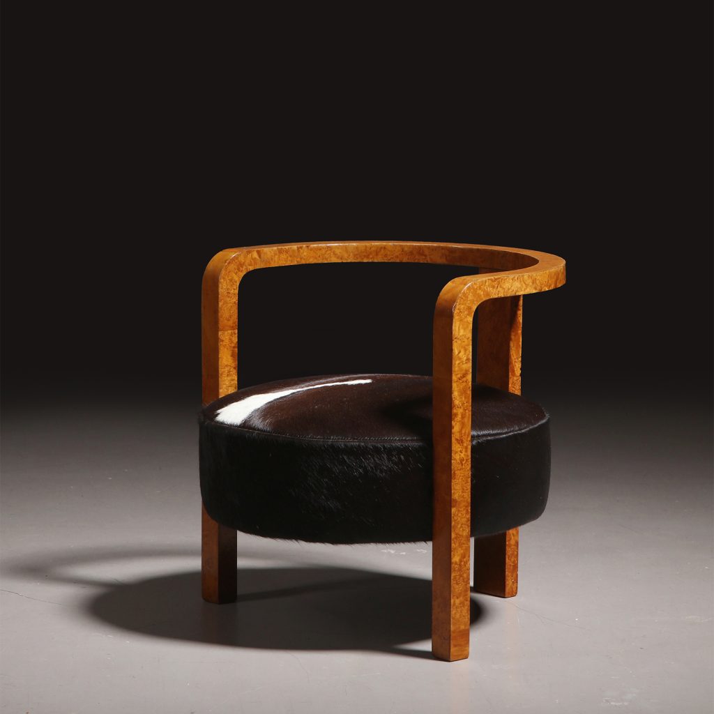Jindřich Halabala (attr.) Art Deco Stool, 1920s